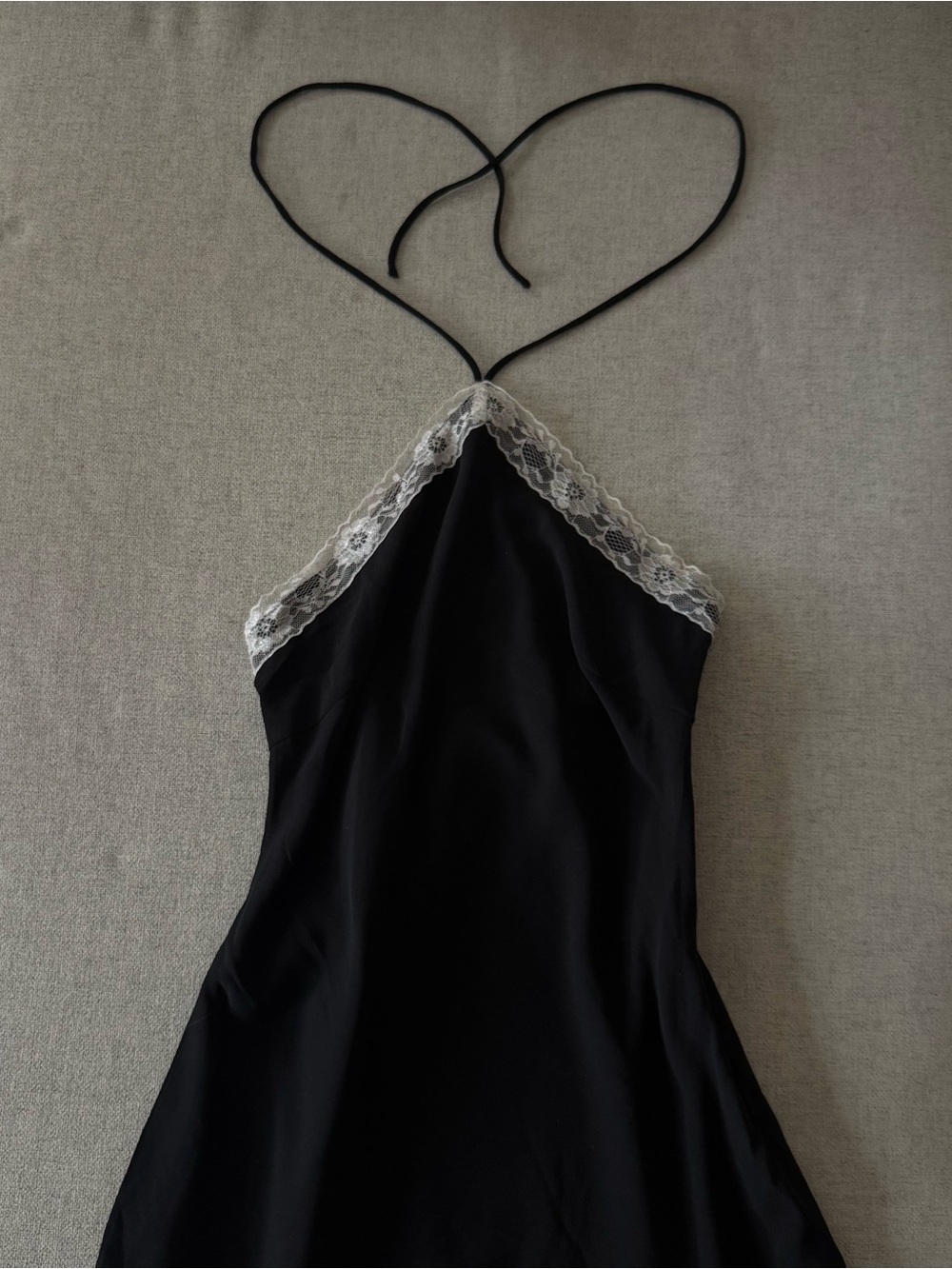 princess polly nalia black lace trim halter midi dress